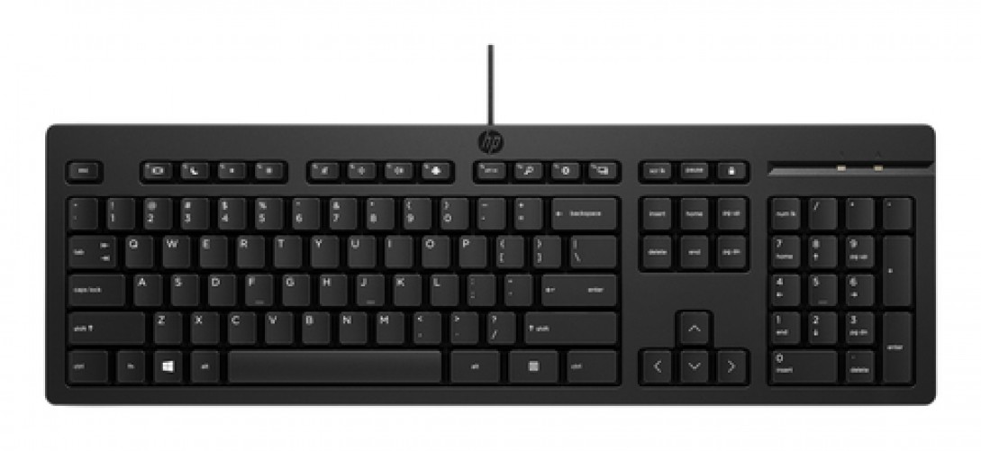 Teclado HP Teclado 125 Con Cable Conexion USB, Color Negro