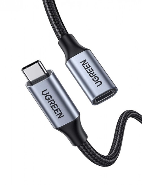 Cable Extension USB Ugreen Usb-c Macho A Usb-c Hembra, 10 Gbps, 1 Metro, Negro/gris