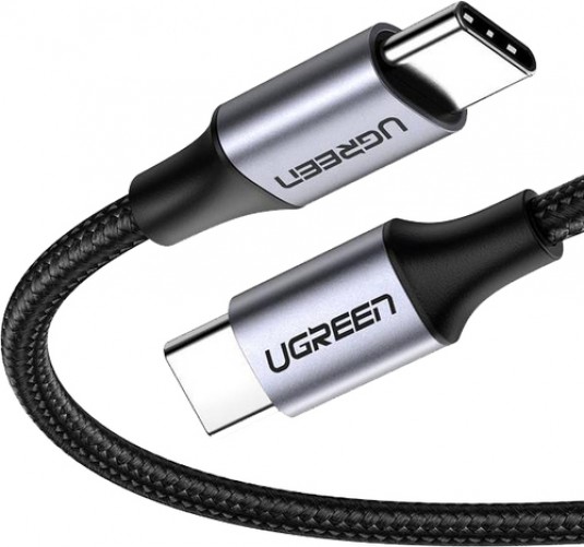 Cable USB Ugreen Usb-c A Usb-c, 60w, 480 Mbit/s, 1 Metro, Negro/gris