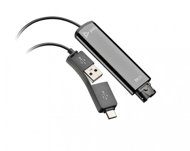 Accesorio Audifono HP Poly Adaptador De Interfase, Puerto USB Type A/usb Type-c, Color Negro