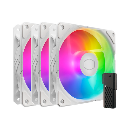 Ventilador Cooler Master Sickleflow 12 Cm, 2500 Rpm, LED Multi, Blanco