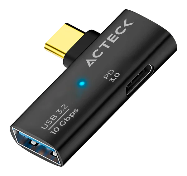 Adaptador USB Acteck Gatex Nano Av410, Otg, Usb-c A Usb-a + Pd, Negro