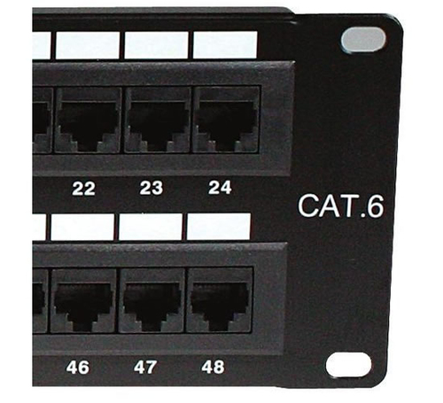Panel De Parcheo Nexxt Solutions Aw191nxt11 48 Puertos, Rj-45, Soporta Cat6, Color Negro, Montaje En Bastidor