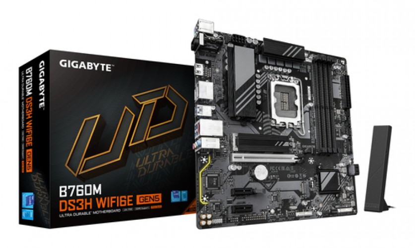Tarjeta Madre Gigabyte B760m Ds3h Wifi6e Gen5 Lga 1700, 4 Ddr5-sdram, Micro Atx, WiFi