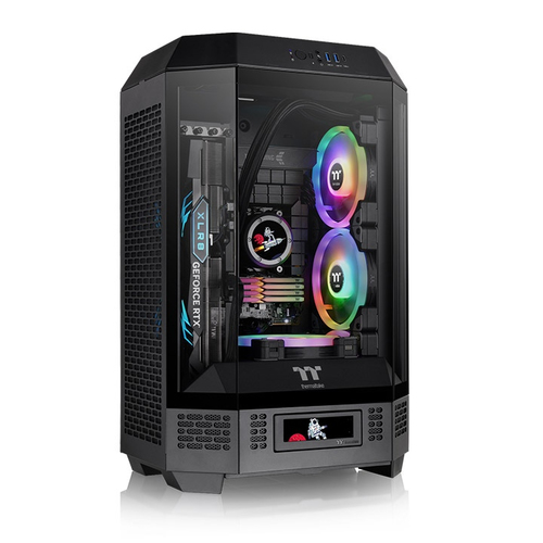 Gabinete Thermaltake The Tower 300 Micro Tower, Ventana Frontal, 2x Ventiladores, Negro Open Box