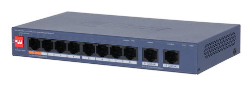 Switch Dahua Technology Cs4010-8et2gt-60 Gestionado, L2, Rj-45 10, Gigabit Ethernet (10/100/1000), 8 PoE, Azul