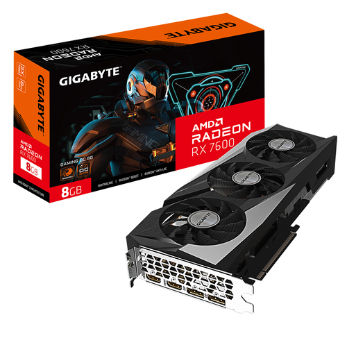 Tarjeta De Video Gigabyte Radeon Rx 7600 Gaming Oc 8g, 8gb, 128 Bit, Gddr6, Pci Express 4.0 Open Box