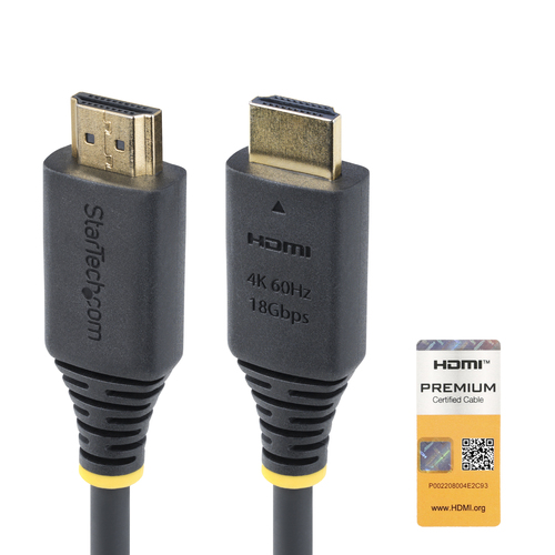 Cable HDMI Startech.com Hdmi2-cable-4k60-1m V. 2.0, Canal Ethernet, 1 M, 18 Gbit/s, Negro