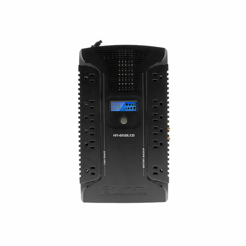 No Break Forza Power Technologies Ht-650lcd 0.65 Kva / 390 W, Entrada 145 V, 12 Salidas Ac, Negro