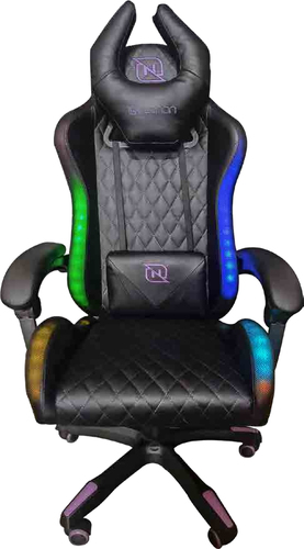 Silla Gamer Necnon Nsg-rgb 1 Asiento Plano, Reposa-brazos Si, Material Cuero, Nylon, Color Negro, Azul