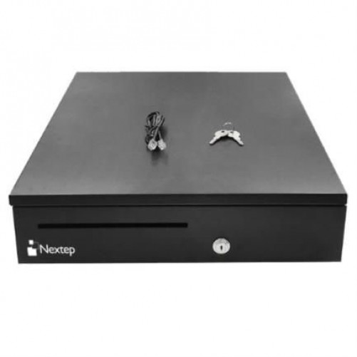 Cajon De Dinero Para Punto De Venta Nextep Ne-515, 5 Billetes, 8 Monedas, Rj-11, Negro Open Box