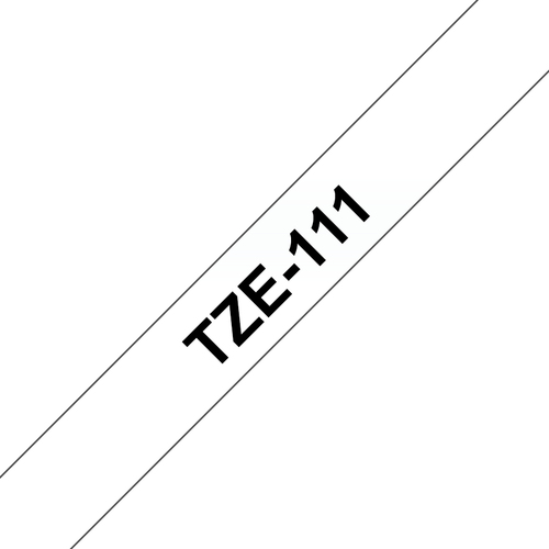 Cinta Brother Tze111 Laminada Negro Sobre Transparente 6mmx8m P-touch