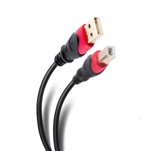 Cable USB Steren Usb-4905 USB A A USB B, Negro, Rojo