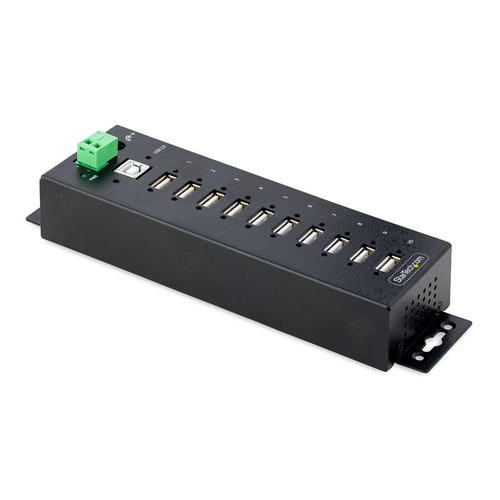 Hub Startech.com Interfaz USB 2.0 Type-b, Cantidad De Puertos 10, 10 USB 2.0, Velocidad 480 Mbit/s, Color Negro