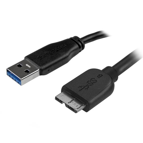 Cable USB Startech.com Usb3aub2ms USB A A Micro-usb B, 5000 Mbit/s, Negro